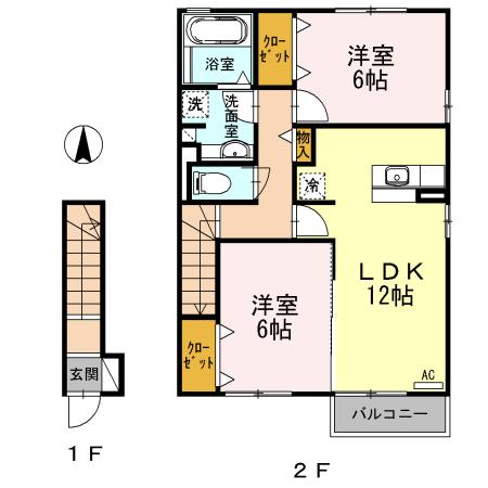 焼津市大覚寺アパート 間取り図画像