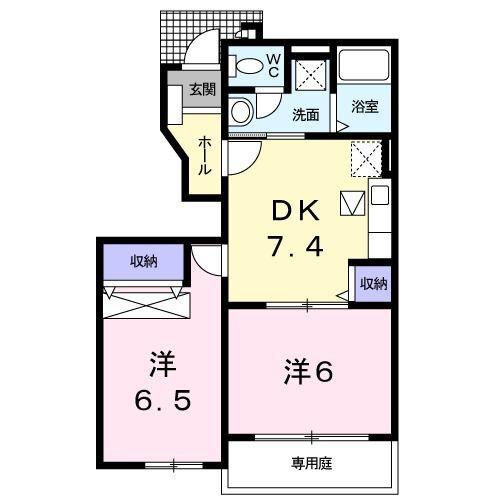磐田市明ケ島原アパート 間取り図画像