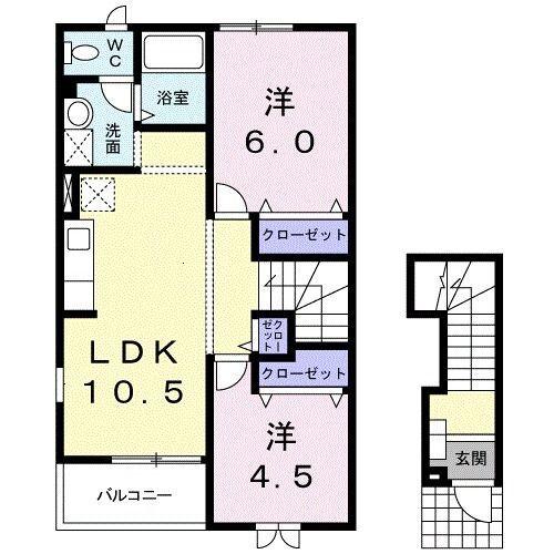 磐田市小立野アパート 間取り図画像