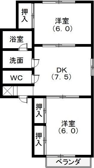 掛川市七日町アパート 間取り図画像