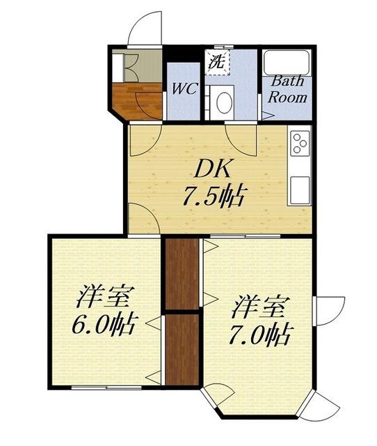 袋井市沖山梨アパート 間取り図画像