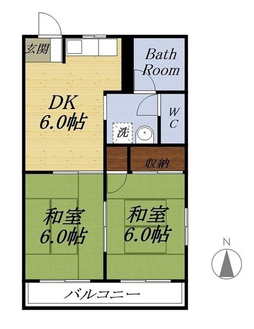 袋井市久能アパート 間取り図画像