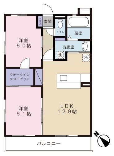 菊川市吉沢マンション 間取り図画像
