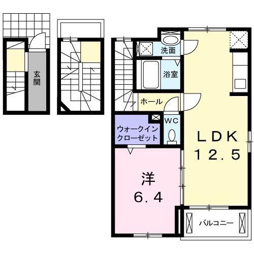 掛川市緑ケ丘アパート 間取り図画像
