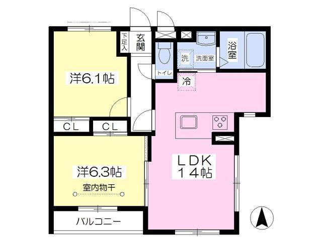 磐田市立野マンション 間取り図画像