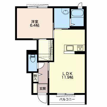 藤枝市横内アパート 間取り図画像