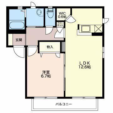 藤枝市水守アパート 間取り図画像