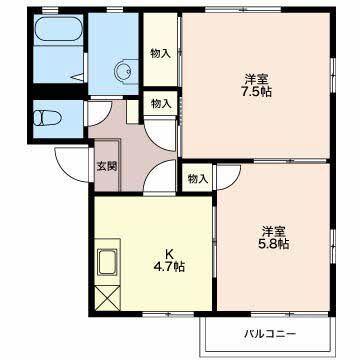 焼津市田尻アパート 間取り図画像