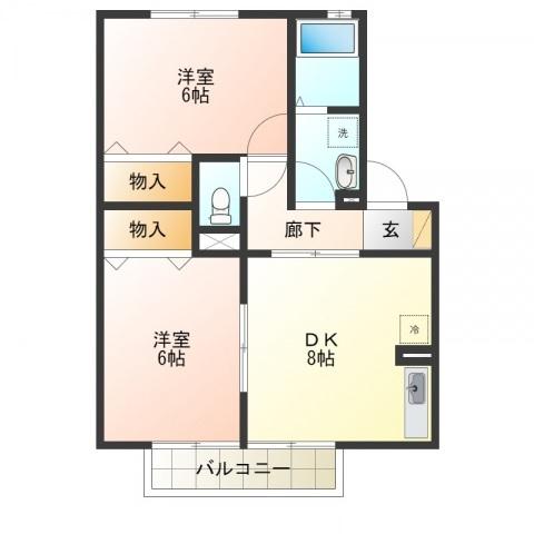 焼津市大村アパート 間取り図画像