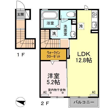藤枝市小石川町アパート 間取り図画像