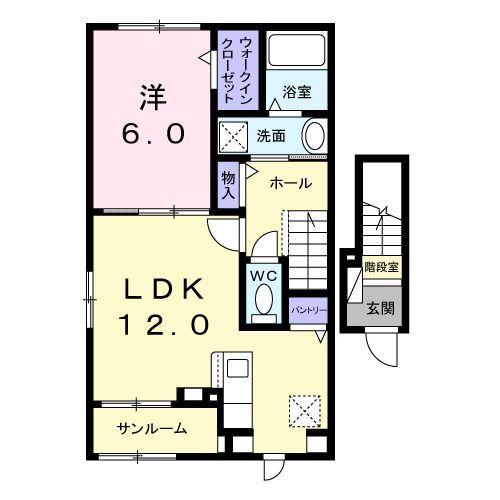 藤枝市藤枝アパート 間取り図画像