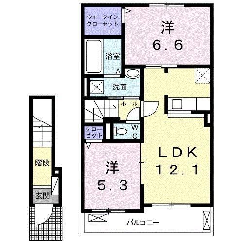 掛川市下垂木アパート 間取り図画像