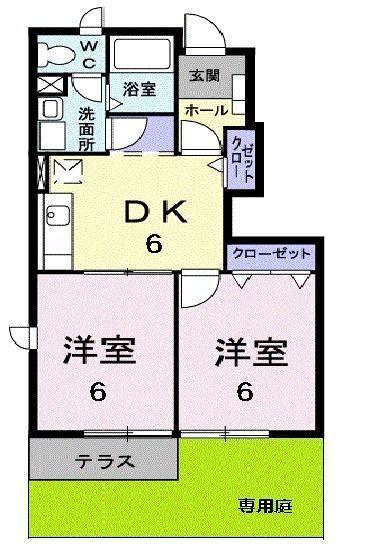 菊川市下平川アパート 間取り図画像