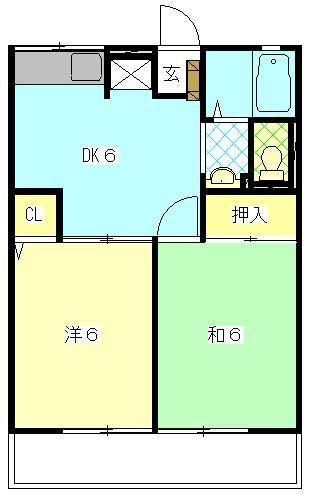 菊川市加茂アパート 間取り図画像