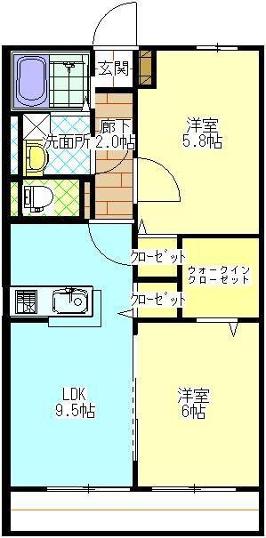 磐田市池田アパート 間取り図画像