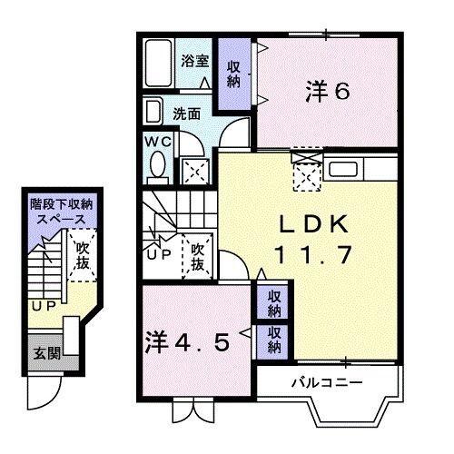 磐田市一言アパート 間取り図画像