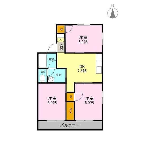 藤枝市高柳アパート 間取り図画像