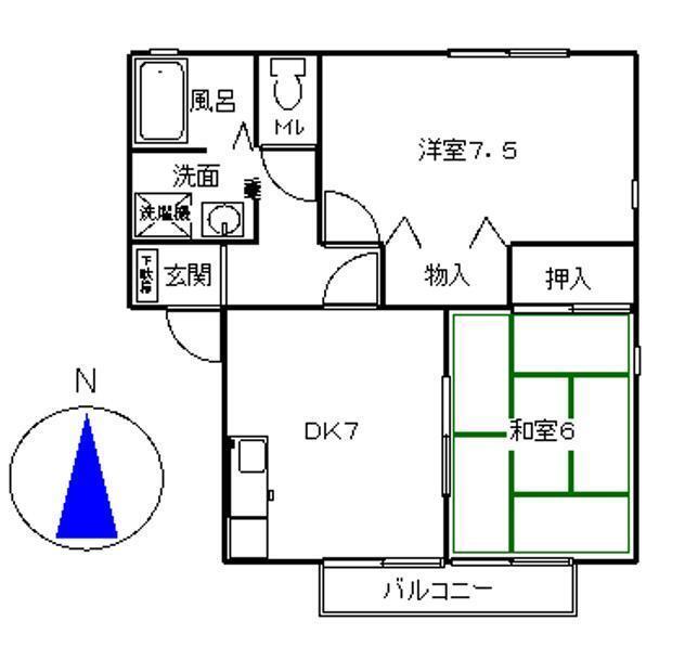 藤枝市青葉町アパート 間取り図画像