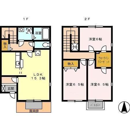 袋井市春岡テラスハウス 間取り図画像