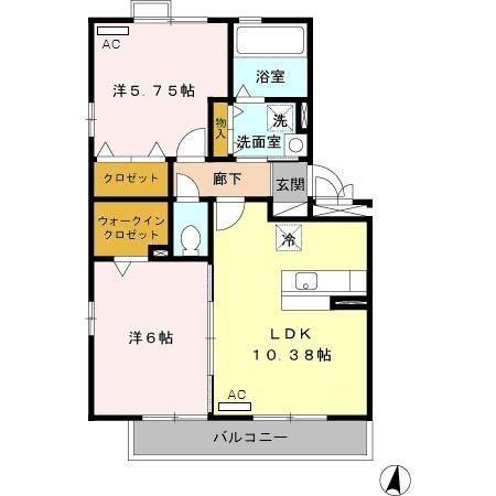 袋井市愛野南アパート 間取り図画像