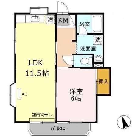 袋井市愛野アパート 間取り図画像