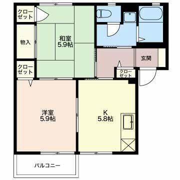 掛川市西大渕アパート 間取り図画像