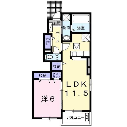 菊川市下平川アパート 間取り図画像