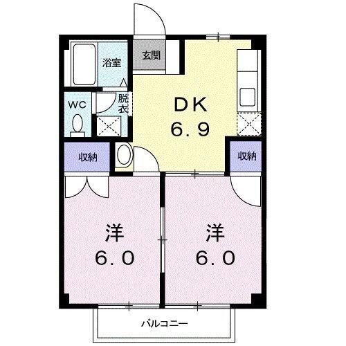 袋井市宇刈アパート 間取り図画像