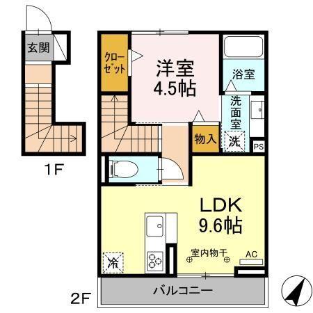 島田市中河アパート 間取り図画像