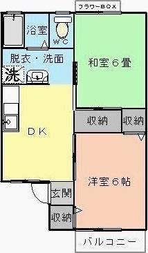 袋井市下山梨アパート 間取り図画像