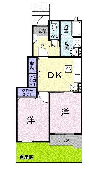 掛川市下垂木アパート 間取り図画像