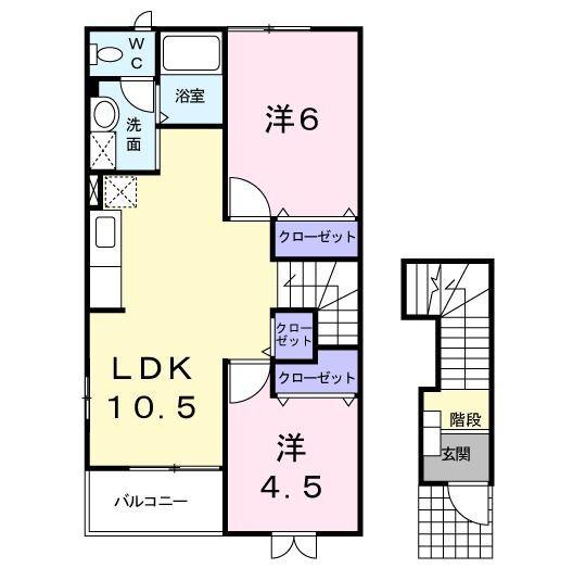 袋井市鷲巣アパート 間取り図画像