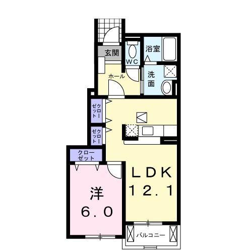 菊川市赤土アパート 間取り図画像