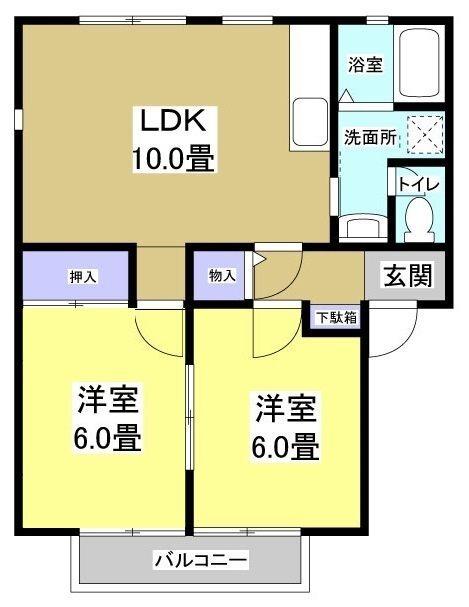 袋井市豊沢アパート 間取り図画像