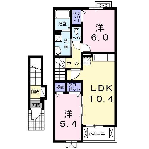 磐田市上本郷アパート 間取り図画像