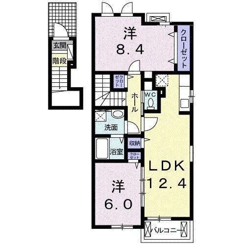 菊川市下平川アパート 間取り図画像