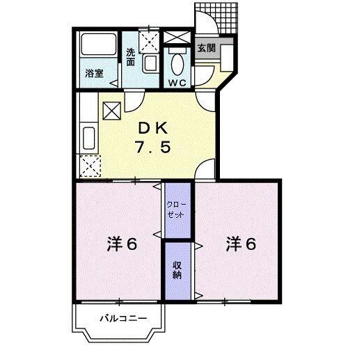 藤枝市水守アパート 間取り図画像
