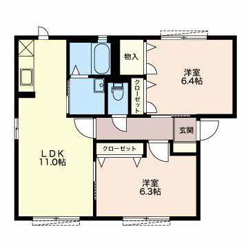 袋井市豊沢アパート 間取り図画像