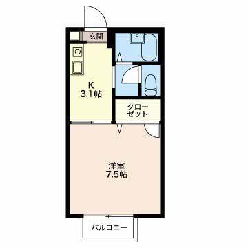 袋井市方丈アパート 間取り図画像