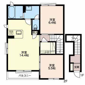 掛川市初馬アパート 間取り図画像