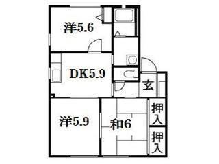 掛川市大坂アパート 間取り図画像