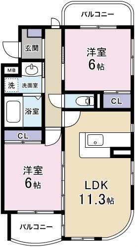磐田市国府台マンション 間取り図画像