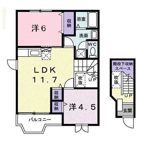 磐田市刑部島アパート 間取り図画像