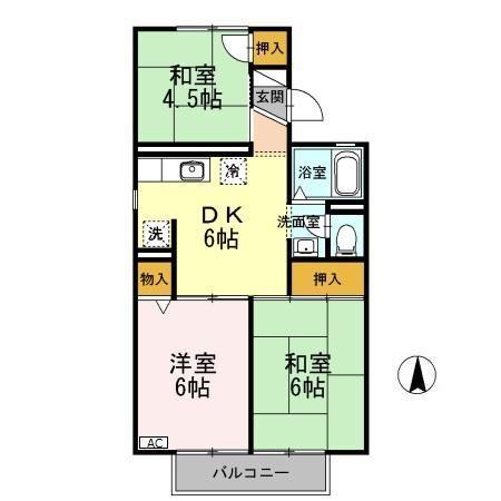 焼津市大覚寺アパート 間取り図画像