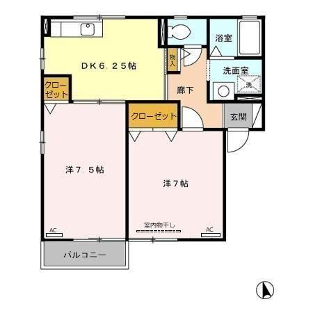 磐田市西貝塚アパート 間取り図画像