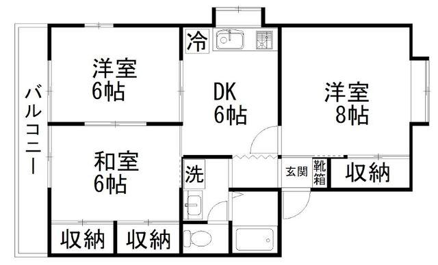 掛川市緑ケ丘アパート 間取り図画像