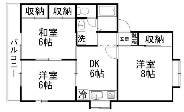 掛川市緑ケ丘アパート 間取り図画像