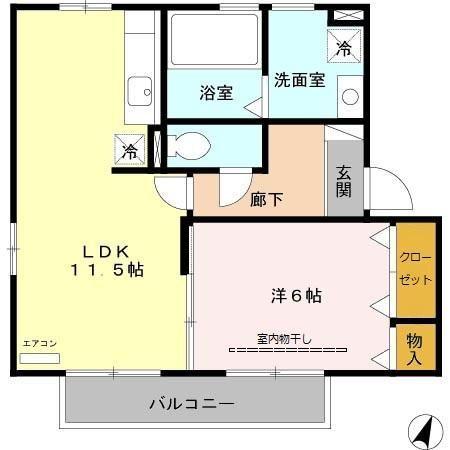 袋井市月見町アパート 間取り図画像