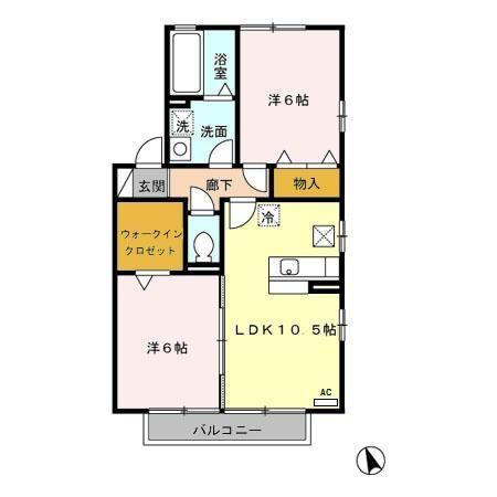 磐田市見付アパート 間取り図画像
