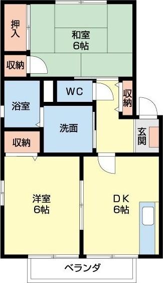 藤枝市前島アパート 間取り図画像